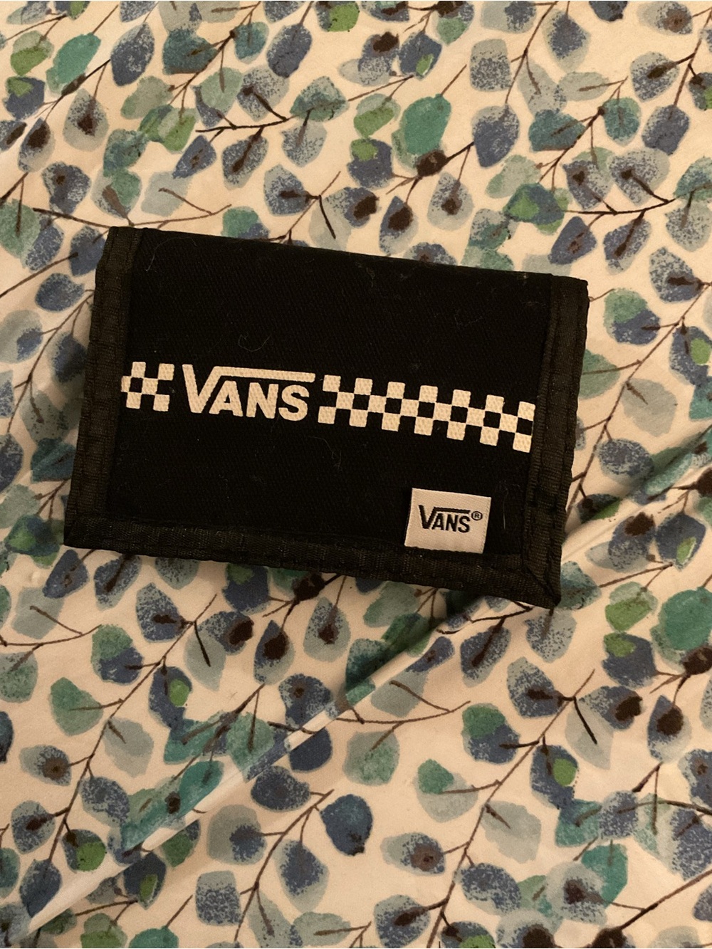 New Vans Black Wallet with White Checkerboard Logo